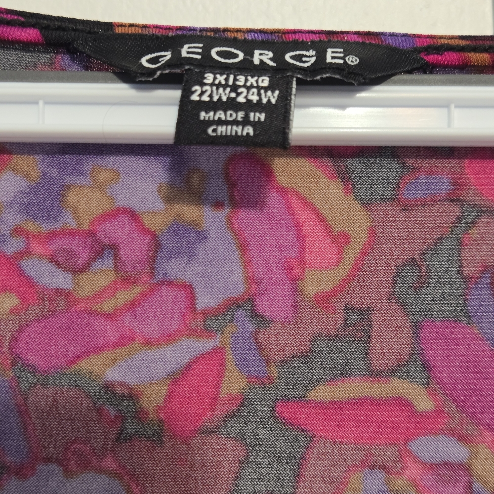 George‎ Colorful Floral Blouse with Stone Detail - Picture 2 of 6